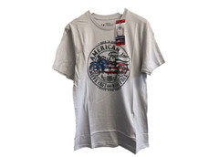 Great American Lakes & Timber GALT Men’s Patriotic Bike Graphic T-Shirt(Gray,M)