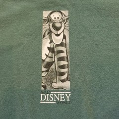 VTG Disney World Mens Medium Faded Green Tigger T-Shirt Double Sided 100% Cotton