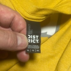 District Mens CCA Logo Graphic T-Shirt XL Yellow Perfect Tri Short Sleeve Tee