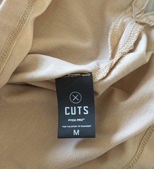 CUTS PYCA PRO Men’s M Beige Solid Henley Short Sleeve Split-Hem T-Shirt