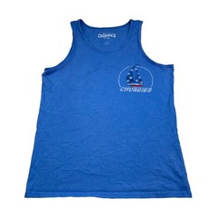 Chubbies Men’s “The Weekend Has Arrived” USA Tank Top T-Shirt Blue • Small