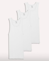 Jockey 100% Cotton Tall Man A-Shirt Tank, White – 3 Pack