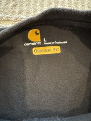 Carhartt Mens Original Fit Thermal Henley Shirt Size Large Black Work Outdoor