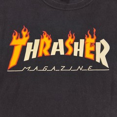 Thrasher Magazine Crew Neck Graphic T Shirt Mens Size Large L Black Yellow White
