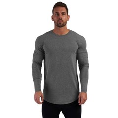 Zonbailon men’s t-shirt pure cotton breathable slim fit base shirt long sleeve