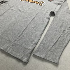 Le Tigre Men’s Flocked Big Tiger Graphic T-Shirt Cotton Long Sleeve Gray Size XL