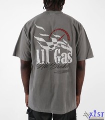 OUTRANK “ALL GAS” ULTRA HEAVY WEIGHT OVERSIZED SNEAKER T-SHIRT Cement Grey