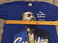 Nipsey Hussle The Marathon Continues Memorial T Shirt Blue Large Rap Tee