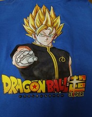 Hanes Heavyweight 50/50 Dragon Ball Super Goku Blue Graphic Tee Youth XL