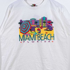 Miami Beach Florida Art Deco T-Shirt PeopleSoft Software Tech XL Y2K Streetwear