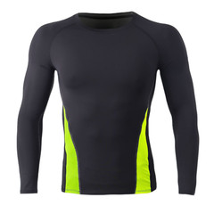 Athletic Long Sleeve Compression Shirts Dry Fit Sports Gym Shirts Outdoor Blue