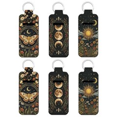 Chapstick Holder Key Chain Gothic Lunar Phases 6 Pieces, Chapstick Lipstick K…