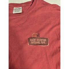 ComfortWash Rocky Mountain National Park Long Sleeve T-Shirt Red XL Cotton