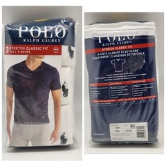 3 PK POLO RALPH LAUREN S – 2XL Cotton Logo Classic Fit V Neck T Shirts U PICK