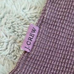 VTG J.Crew Waffle Knit Thermal Shirt Mens XL Long Sleeve Purple Made in USA