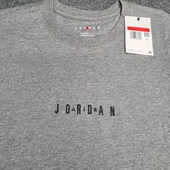Jordan Shirt Men Large Gray Heather Embroider Wordmark Jumpman Logo Nike Air Tee