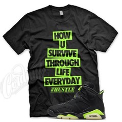 Black HUSTLE T Shirt for J1 6 Electric Green Dunkman 18 Air Force VaporMax