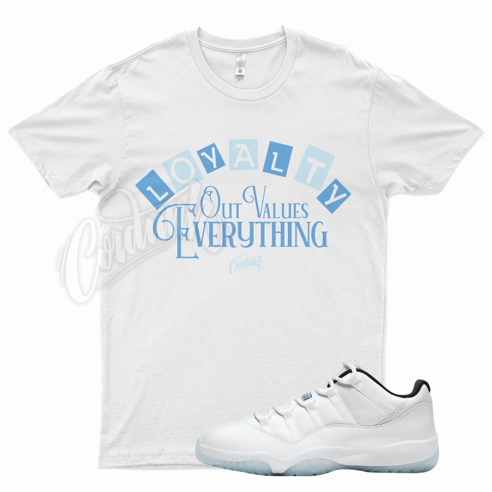 White LOYALTY T Shirt for J1 11 Low Legend Blue – Easter Concord Space