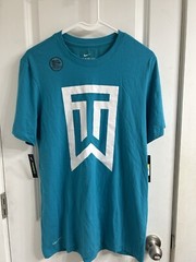 Nike Tiger Woods TW Golf Shirt Tee Top Blue White Frank DC0088 Men’s Small