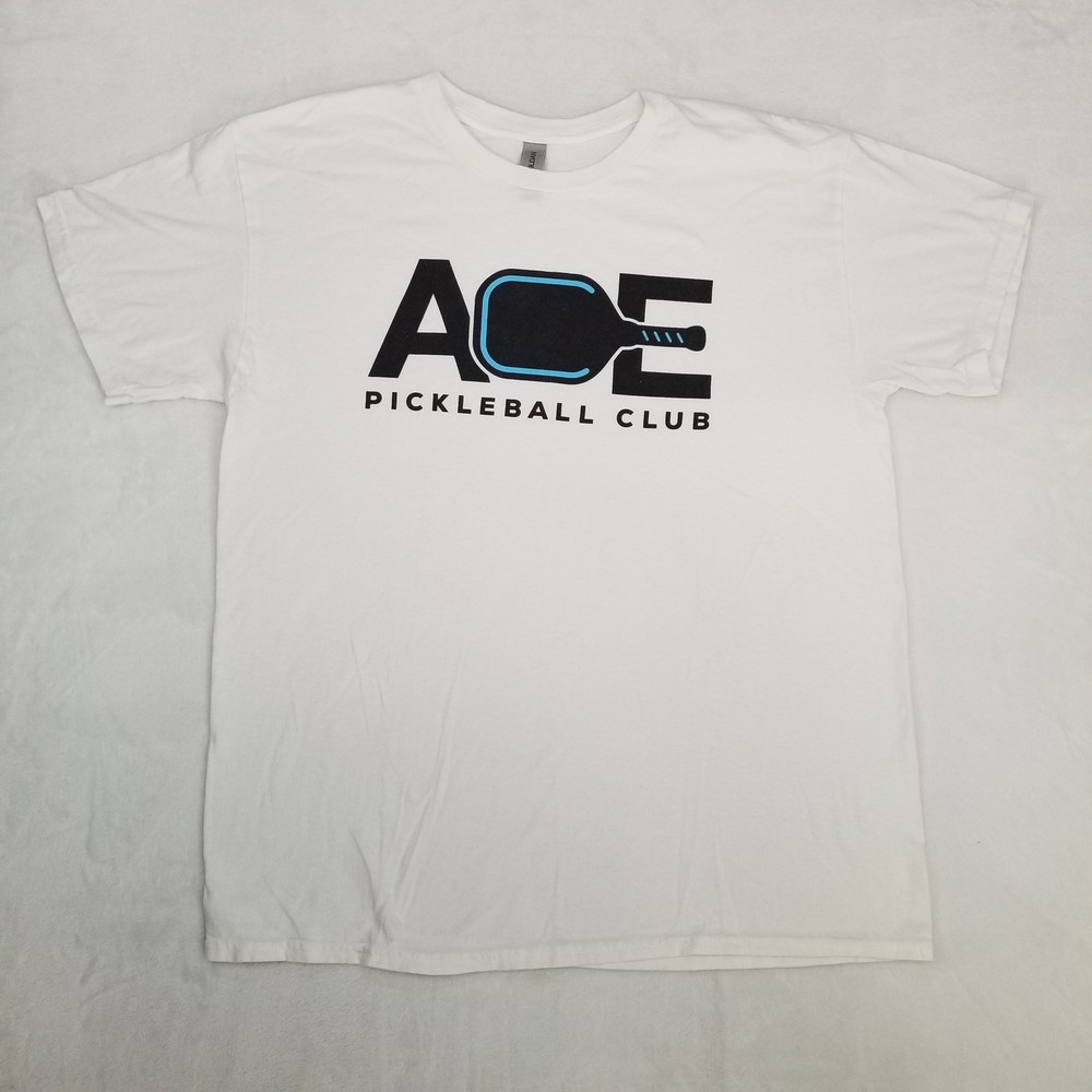 Ace Pickleball Club Graphic T-Shirt Men’s White Size Large Classic Sports Casual