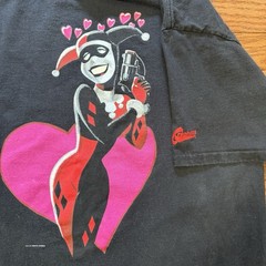 Vintage 1999 Harley Quinn DC Comics Graphic Tee Black XL Cotton Crew Neck RARE