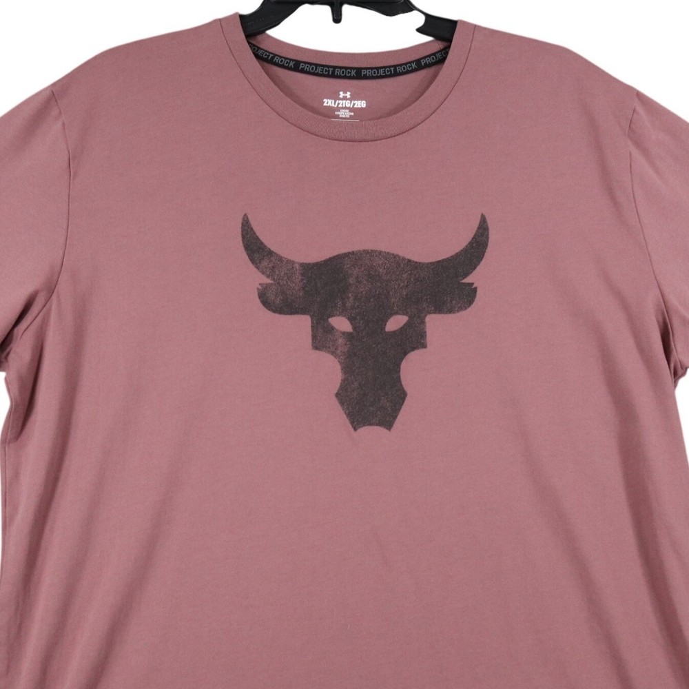 Under Armour Project Rock T-Shirt Mens 2XL Brahma Bull Graphic Gym Training