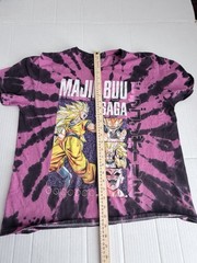 Dragon Ball Z Majin Buu Saga Tie Dye Graphic T-Shirt Mens Large Pink Black Goku