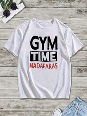 Funny Gym Time MADAFAKAS Workout Shirt Mens Fitness Graphic Tee