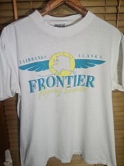 Vintage 90s Single Stitch Fairbanks Alaska Bush Plane Tee T Shirt L White Nature