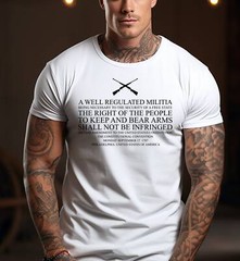 Mens Pro Gun T-shirt Constitution Well Regulated Militia Shirt Patriotic