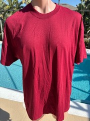Vintage Hanes Heavyweight 50/50 Blank Red Plain T-Shirt Size XL