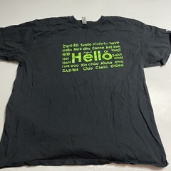 Cricket Wireless Employee Black HELLO SS Sign T Shirt Sz Large