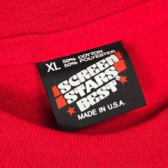VTG SCREEN STARS BEST Mens EXTRA LARGE XL Air Waves 1989 Red Shirt Rose Music
