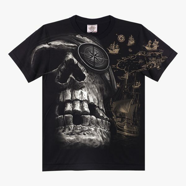 Rock eagle black Tshirt (D123) Unisex Skelet Pirate Graphic Men L, XL, XXL, XXXL
