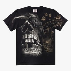 Rock eagle black Tshirt (D123) Unisex Skelet Pirate Graphic Men L, XL, XXL, XXXL