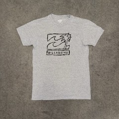 Billabong Shirt Mens Small Gray Wave Palm Tree Box Logo Surf Skate Graphic Tee