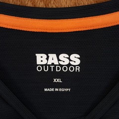 Bass Outdoor Shirt Mens XXL Black Long Sleeve Performance Pullover Crew Logo