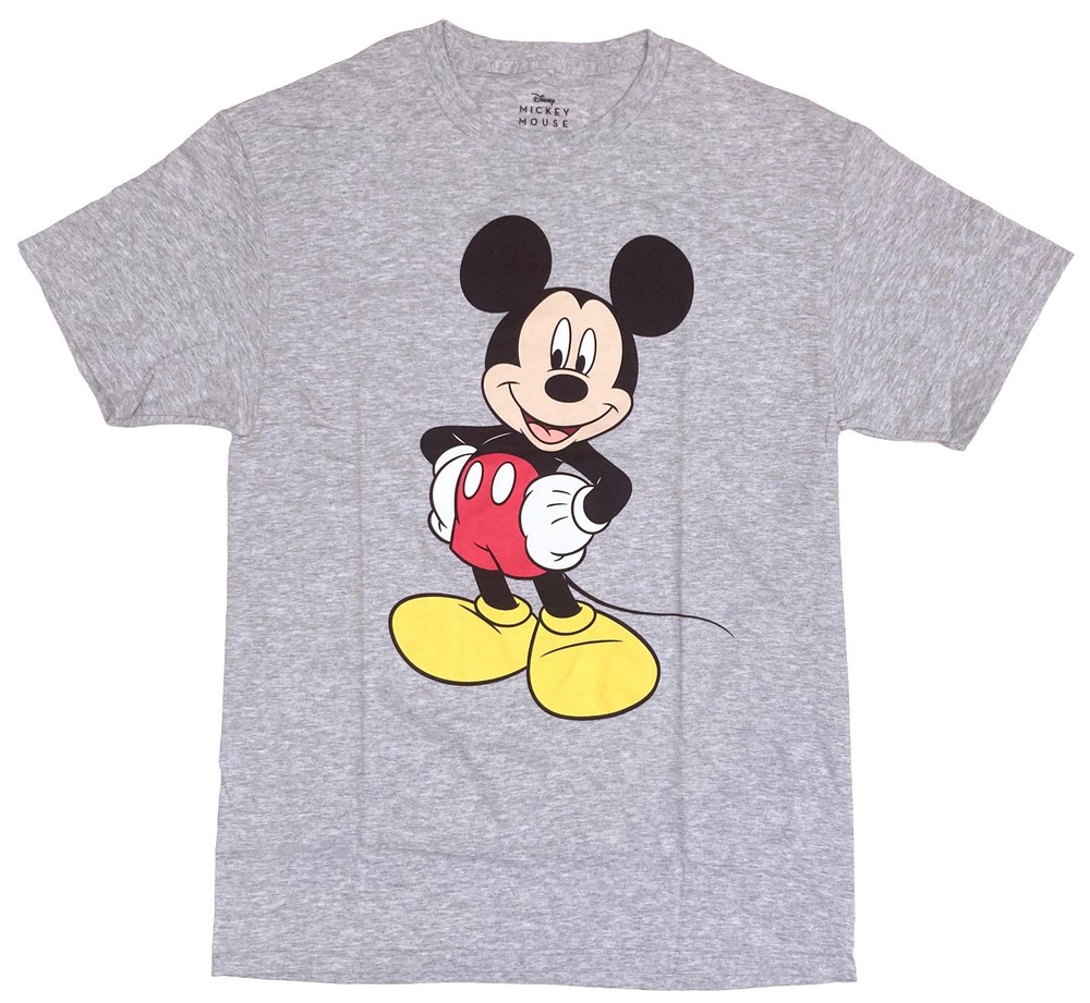 Disney Mickey Mouse Line Classic Pose Men’s Grey Heather T-Shirt