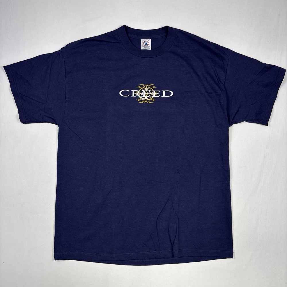 Vintage Creed Tour Shirt Men’s XL Blue Rock Band Tee Concert 90s Y2K Human Clay