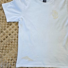 Namitatsu Japan Shirt Mens Large White on White Puff Print Graphic Tee Fuji Rare