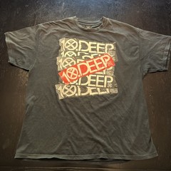 Vintage 10.Deep T-Shirt Size Large Black Logo Red White 10 Deep Short Sleeve