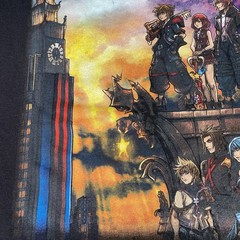 Kingdom Hearts III Disney Square Enix Graphic T-Shirt Black Large Gamer Anime