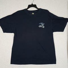 Newport Blue Graphic T-Shirt Mens XL Black Steel Thunder Biker Short Sleeve
