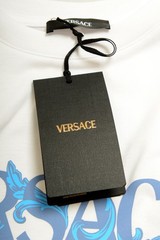 Versace Men’s Logo Print White Crewneck Short Sleeve T-Shirt US 2XL IT 56