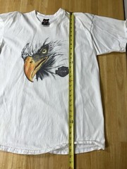 VTG 1998 Harley Davidson Eagle Face Eye Bakersfield, CA Sz XXL White T-Shirt See