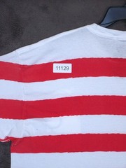 Wheres Waldo Shirt XXL 2XL White Pink Strip Graphic Logo Short Sleeve Cotton Men