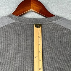Banana Republic Long Sleeve Henley Casual Waffle Knit Gray Mens Medium