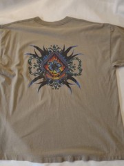 Vintage Quiksilver Khaki Short-Sleeve Tee w/ Sm. Logo Front / Lg. Logo Back – XL