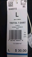 Adidas Trefoil T-Shirt IA4815 Black/White Men’s Size Large