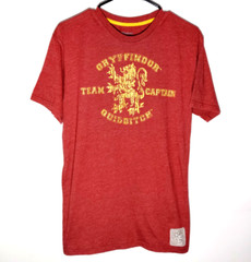 Men’s Red, Distressed Look Logo, Gryffindor Quidditch T-Shirt in Size Medium